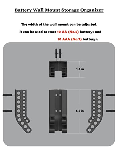Battery Storage Organizer AA & AAA Combo, (Black) - color: Black