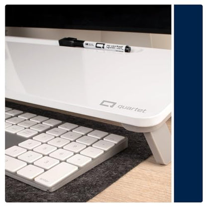 Quartet Dry Erase White Board, Magnetic Desktop Computer Pad for Notetaking, 21" x 7-3/4” Whiteboard, 1 Dry Erase Marker and Keyboard Pad, White Surface (Q090F01-R)