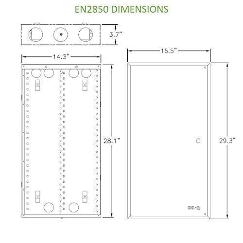 On-Q 28" Structured Media Enclosure with Hinged Cover Lock, 20 Gauge CRS, Flush or Surface Mount - size: 28 inch