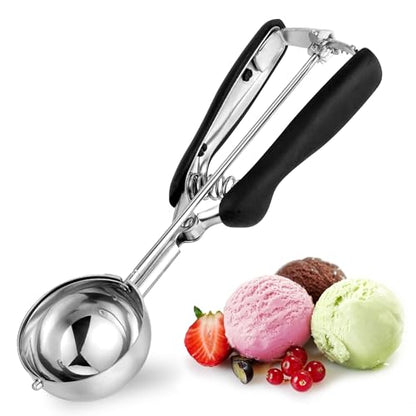 Large Cookie Scoop 4 Tbsp, Professional Stainless Steel Ice Cream Scoop 60mm, Cupcake Scoop Muffin Scoop for Baking, Good Soft Grips, Quick Trigger Release, 60ml (4 Tablespoon) - size: 4 tbsp (60 mm)