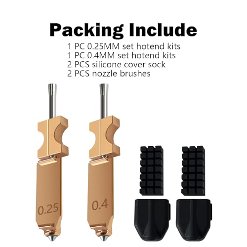 2-Pack AD5X Nozzle Kit, All-Metal Quick-Detachable Hotend (0.25mm/0.4mm) - style: 2PK