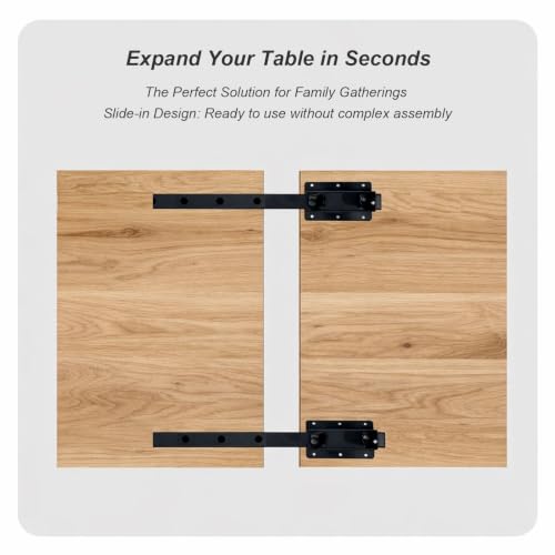Heavy Duty Table Extension Brackets (Set of 4), 15" Steel Support Rails for DIY Dining Table Leaf, Matte Black Steel Hardware for Extending Solid Wood Dining Tables - size: 15 Inch (4-Pack)