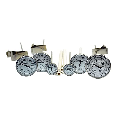 Thermco ACCG110C Bi-Metal Dial Laboratory Thermometer, 1-3/4" Dial Size, 8" Stems with No Cover, -10° to 110°C Range, 1.0°C Division, 2" Immersion - size: -10° to 110° C Range, 1.0° C Division