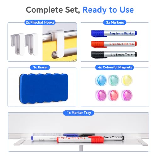 Maxtek Easel Whiteboard 36 x 24 in, Stand Tripod with Height Adjustable - style: 36x24 White