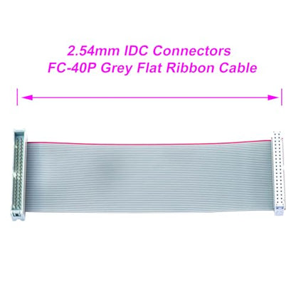 2.54mm Flat Ribbon IDC Cable Male to Female, Flat Ribbon Cable Connector 40P FC 40-Pin 30cm Length 1Pcs (TC-30cm-MF40P-1) - color: Male to Female, size: 40P