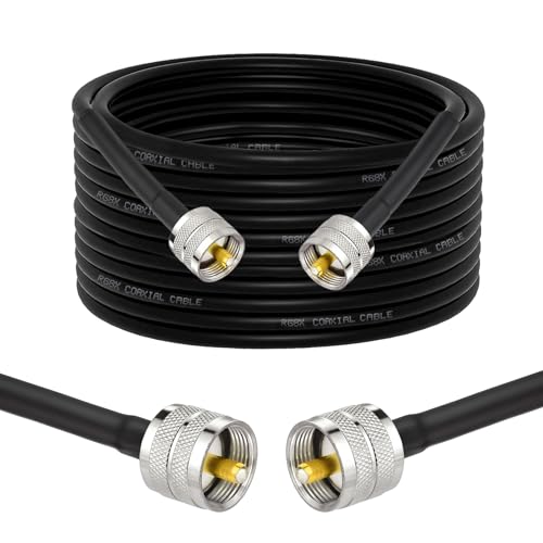 Superbat CB Coax Cable 20ft UHF PL259 Male to Male RG8x Coaxial Cable - size: 20ft