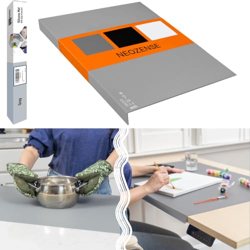 Extra Large Silicone Mat for Countertop with "Edge Protection" – Kitchen Counter Mat – Multipurpose Heat Resistant Silicone Mat – No Folds or Wrinkles – 1.5mm Thick, 36"x24", Gray - color: Gray, size: 36"L x 24"W