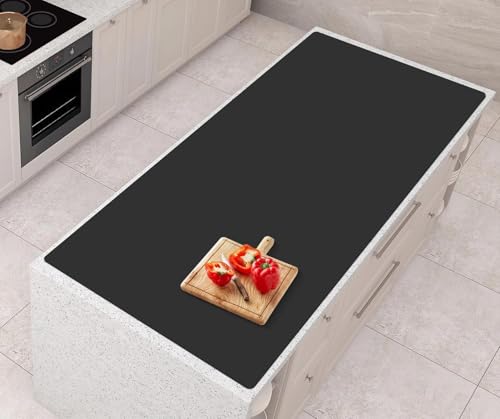 AECHY Silicone Mats for Kitchen Counter 47"x23.6"x0.08”, Largest Heat Resistant Mat Shipped Rolled Up Kitchen Island Silicone Countertop Protector Mat Nonslip Extra Large Counter Mat, Black - color: Black, size: 47"L x 23.6"W