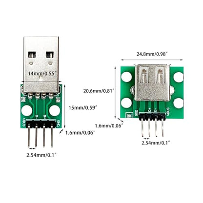 10Pcs USB2.0 DIP Converter Board, 2.54mm Pitch Adapter for DIY