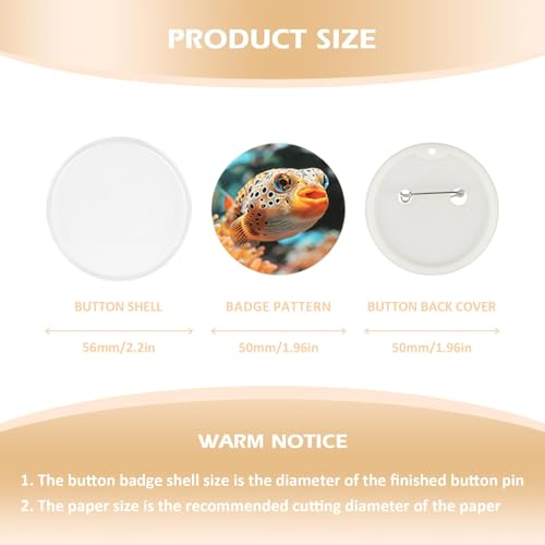 48 Pack 2 Inch Clear Button Maker Pins for Make Your Own Buttons Badge - color: Clear - Button Pins
