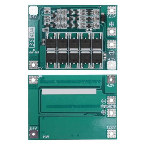 Gebildet 3pcs 3S 11.1V 12V 12.6V 40A 18650 Charger PCB BMS Protection Board Li-ion Lithium Battery Charger Lipo Cell Module for Drill Motor with Balance - style: 3S Charger PCB