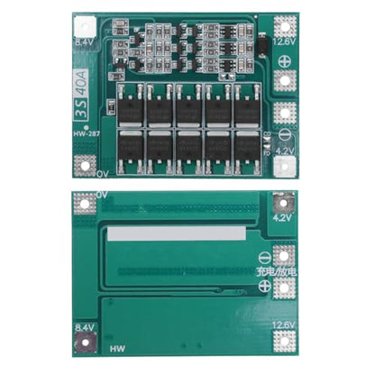 Gebildet 3pcs 3S 11.1V 12V 12.6V 40A 18650 Charger PCB BMS Protection Board Li-ion Lithium Battery Charger Lipo Cell Module for Drill Motor with Balance - style: 3S Charger PCB