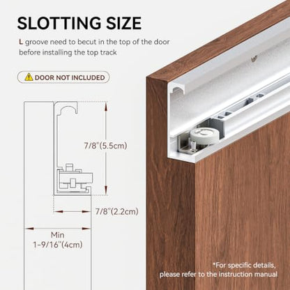 48" Concealed Sliding Barn Door Hardware Kit with Soft Close Mechanism,Aluminum Hidden Wall Mount System,Fit Openning Width 25"~40",No Floor Track,Supports Up to 176 lb(NO Door) - size: 48" Track Kit(No Door)