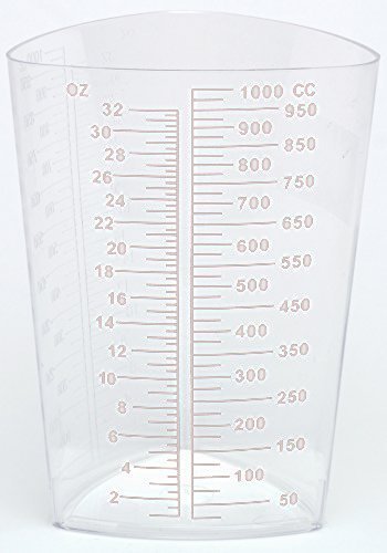 OakRidge Products 1000ml Triangular Graduated Container, Translucent, PP (10 Count) - size: LARGE