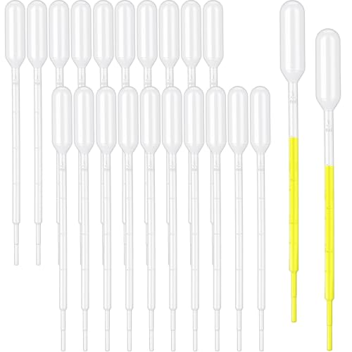 Kanayu 1500 Pieces Plastic Transfer Pipettes Plastic Eye Droppers Laboratory Disposable Pipettes Calibrated Dropper for Liquid Essential Oil Laboratory Science Experiment DIY Art (1ml) - size: 1ml