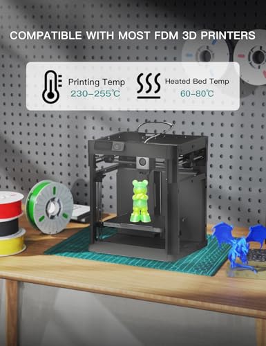 PINBALL PETG 3D Printer Filament 1.75mm High Precision Durable Moisture-Proof Strong Filament Mith Better Flow Dimensional Accuracy +/- 0.02mm 4 Kilograms Glass Blue， Lime， Dreamland， Liuli Red - color: A4 Petg Rainbow, size: PETG-4kg