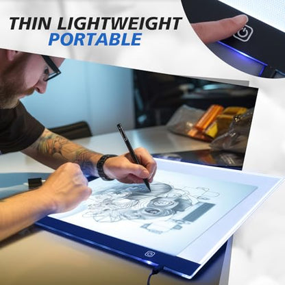 Yinder A3 LED Tracing Light Pad with Self-Healing Cutting Mat, 13 x 19 in