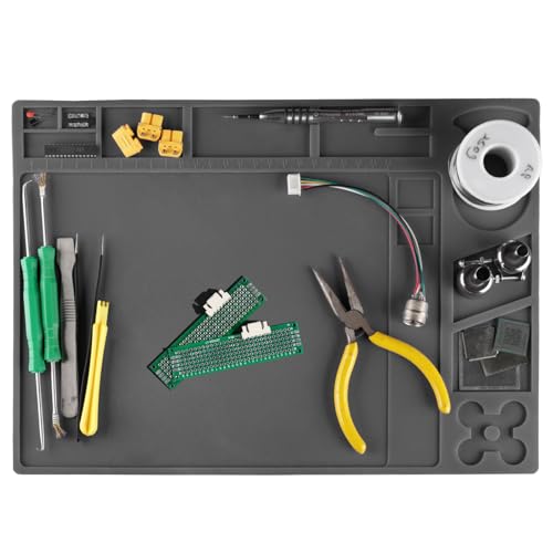 WEP M160 Silicone Soldering Mat 13.7x9.9 inches Heat-resistant with 5 Function Zones, Soldering Mat for, electronics repair, DIY Projects - size: 13.7x9.9 inches