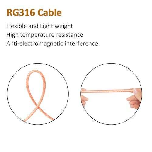 MOOKEERF SMA Male to N Male Cable 2ft,2 Pack RG316 SMA to N Cable 50 Ohm for WiFi Router,GPS Receiver,Antenna,Signal Booster etc - size: 2FT