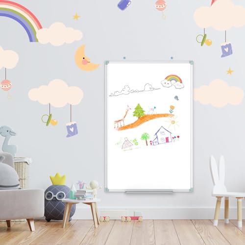 Lockways Magnetic Dry Erase Board, 36 x 24 Inch Magnetic Whiteboard - color: Silver, size: 36" x 24"