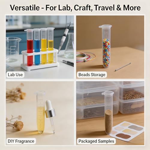 200pcs 10ml Centrifuge Tubes Clear Plastic Vials EP Lab Vials - style: 200pcs 10ml