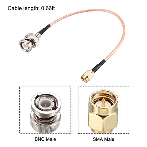uxcell RG316 Coaxial Cable with BNC Male to SMA Male Connectors 50 Ohm 0.66 ft - size: 0.66 Feet