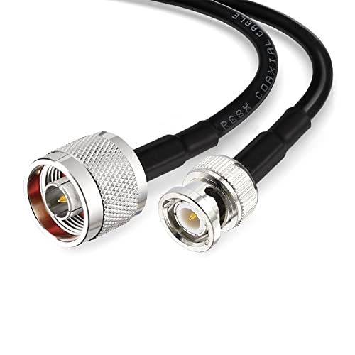 Superbat N Male to BNC Male Jumper Cable 50 Ohm 3ft Low Loss RG8X Cable for Scanner Antenna Splitter VHF Radio etc. - style: n male to bnc male