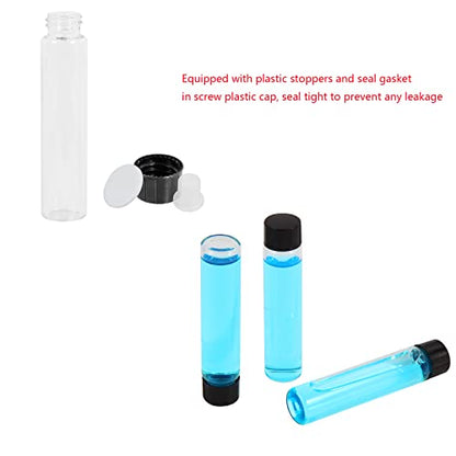 25PCS 7ml Clear Glass Small Vials with Screw Caps & Plastic Stoppers - size: 7ml