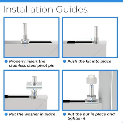 Glass Shower Door Pivot Repair Kit with Stainless Steel Pivot Pin - size: Standard Size
