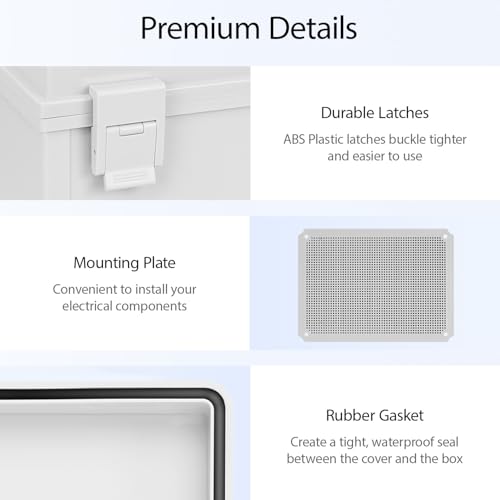 Electrical Box, IP65 Waterproof Dustproof ABS Plastic Enclosure, Outdoor and Indoor Project Box Hinged Cover with Mounting Plate Wall Brackets, Outer Dimension 15.7"x 11.8" x 7.1", Grey - size: 15.7"x 11.8" x 7.1" (1pc)