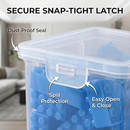 10 Pack Deep Clear Square Storage Box, Craft & Art Marker Organizer - size: Clear Square Medium - 10 Pack