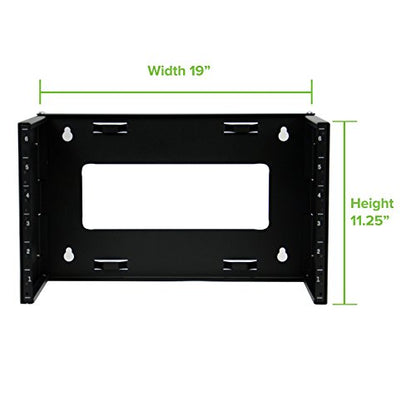 NavePoint 6U Patch Panel Bracket Wall Mount Patch Panel Rack for 19” Networking Equipment – Expandable Mounting Depth 9.5” to 15.5” 4U IT Rack 40lbs Weight Capacity Pre-Assembled - size: 6U