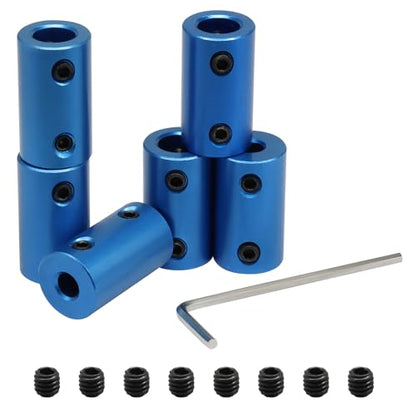 6pcs 5mm to 8mm Bore Rigid Shaft Coupler, Blue - size: 5mm to 8mm