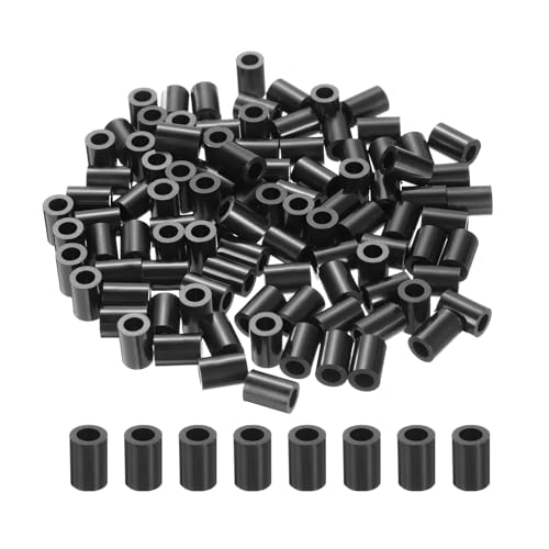 uxcell 100pcs Nylon Round Spacers 4mm ID, 7mm OD, 10mm Height Screws Spacers Without Threaded, Plastic Spacer for M4 Screws, Black - size: 4mm ID, 7mm OD, 10mm Height