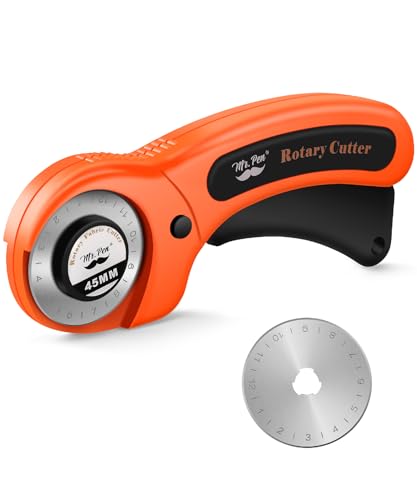 Mr. Pen- Rotary Cutter for Fabric with 1 Extra Blade, 45mm - color: Orange