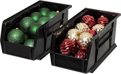 Akro-Mils 30230 AkroBins Plastic Storage Bins, 11"x5"x5", Black, 12-Pack - color: Black