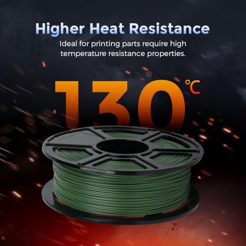 FLASHFORGE Carbon Fiber PETG Filament 1.75mm, Carbon Fiber PETG 3D Printer Filament, 1KG Spool Dimensional Accuracy +/- 0.02mm, Lightweight & Heat-Resistant & Moisture Free (Grass Green) - color: Green, size: PETG CF
