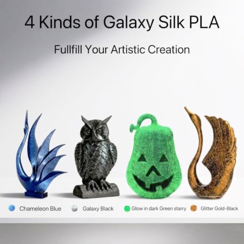 Galaxy PLA Filament 1.75mm, NEW Multi Color Glitter, 4 Pack