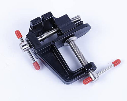 Mini Table Bench Vice Clamp for Jewelry Model Making DIY Repairs Modelling Painting and Crafting-Black (aluminum alloy)
