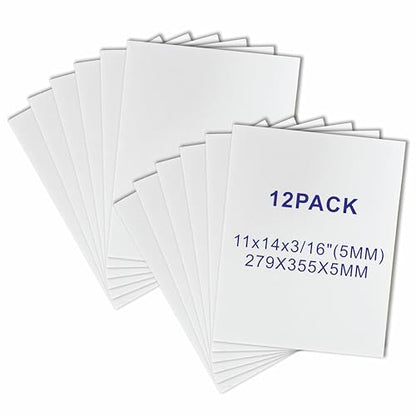 11x14‘’ White Foam Board, ZJCEASER 12 Pack Poster Board, 3/16" Thick - size: 11x14''