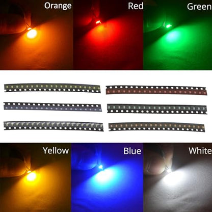 1200Pcs SMD LED Diode Kit,0402 0603 0805 1206 24 Values Assortment