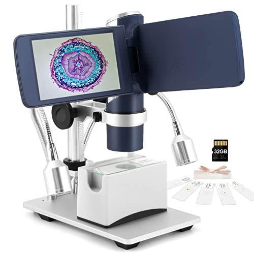 Andonstar AD203S HDMI Digital Microscope with Metal Stand - color: Navy(HDMI)+Pro Bracket, Slides