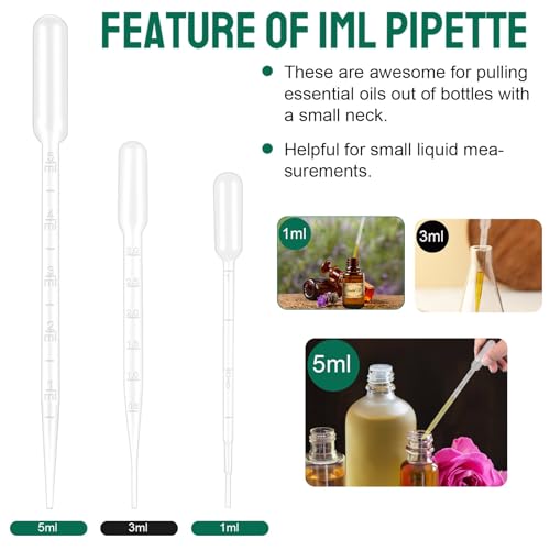moveland 25Pcs 1ML Pipettes Dropper for Lab Science, Essential Oil, DIY Art - size: 1 ML