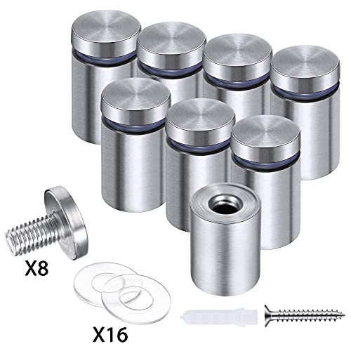 Pelopy 8 Pcs Standoff Wall Mounts Sign Screws,0.75 X 1.18 Inch,Silver - color: Silver, size: 0.75 x 1.18 Inch