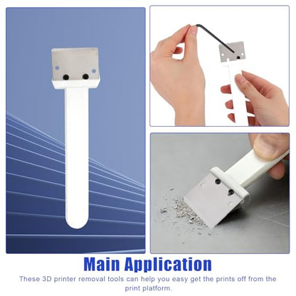 6pcs Professional 3D Print Scraper Blades, Stainless Steel Cleaning Plate