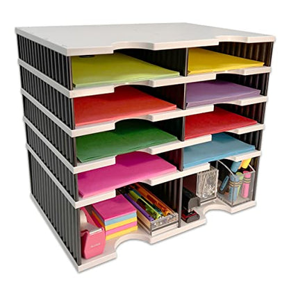 Ultimate Office TierDrop Desktop Organizer, 8 Compartment with Riser Base