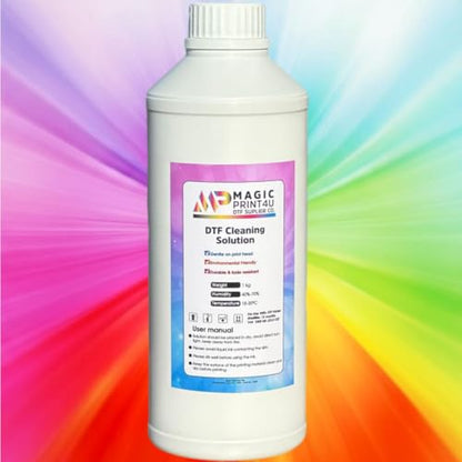 DTF Strong Cleaning Solution 1000ml Heavy Duty Printhead Cleaner for Direct to Film Printers Anti Clog Maintenance Fluid for I3200 A1, I1600 A1, L1800, XP-15000, ET-8550 - size: Strong Cleaning Solution-1L