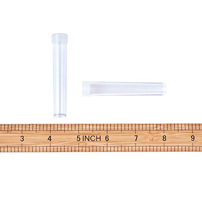 Craftdady Clear Plastic Tube Bead Chunky Bamboo Tube Beads 100Pcs Transparent Storage Test Tubes with Caps 78x13mm (3.07x0.5 inch) - color: 100pcs Tubes,78x13mm, Clear