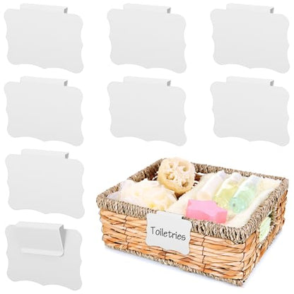 8PCS White Basket Labels Set, Basket Labels 3.5x2.7 Inches