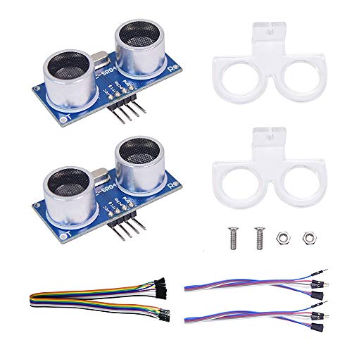 2Pcs Ultrasonic Sensor Module with 2Pcs Mounting Bracket